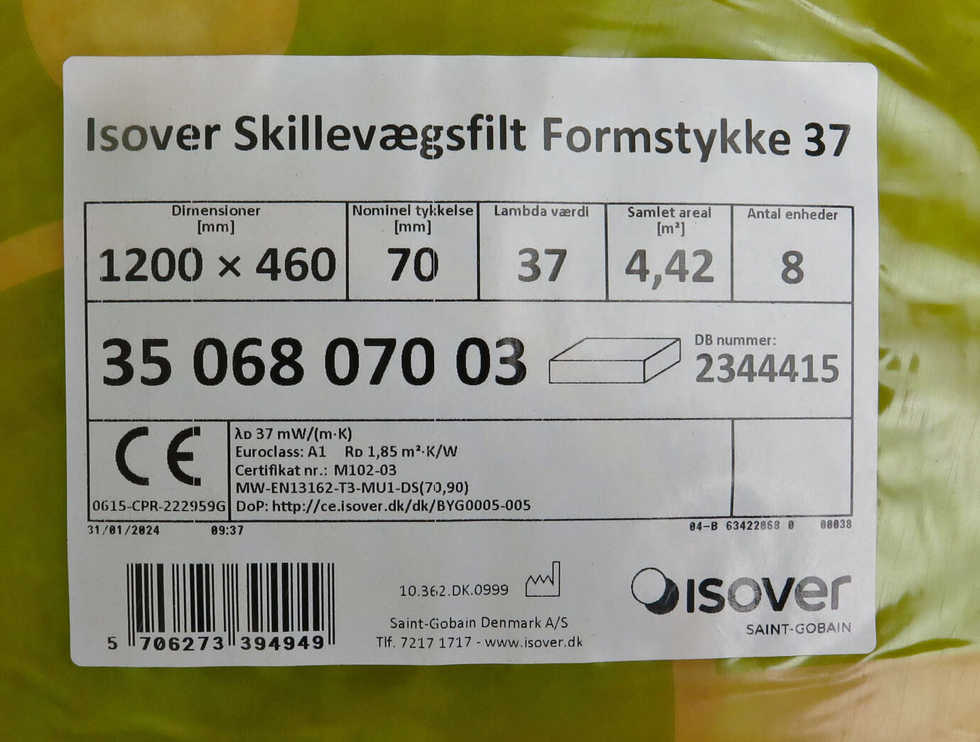 Isover skillevægsfilt Formstykke 37 2 pakker Isover skillevægsfilt Formstykke 37 2 pakker