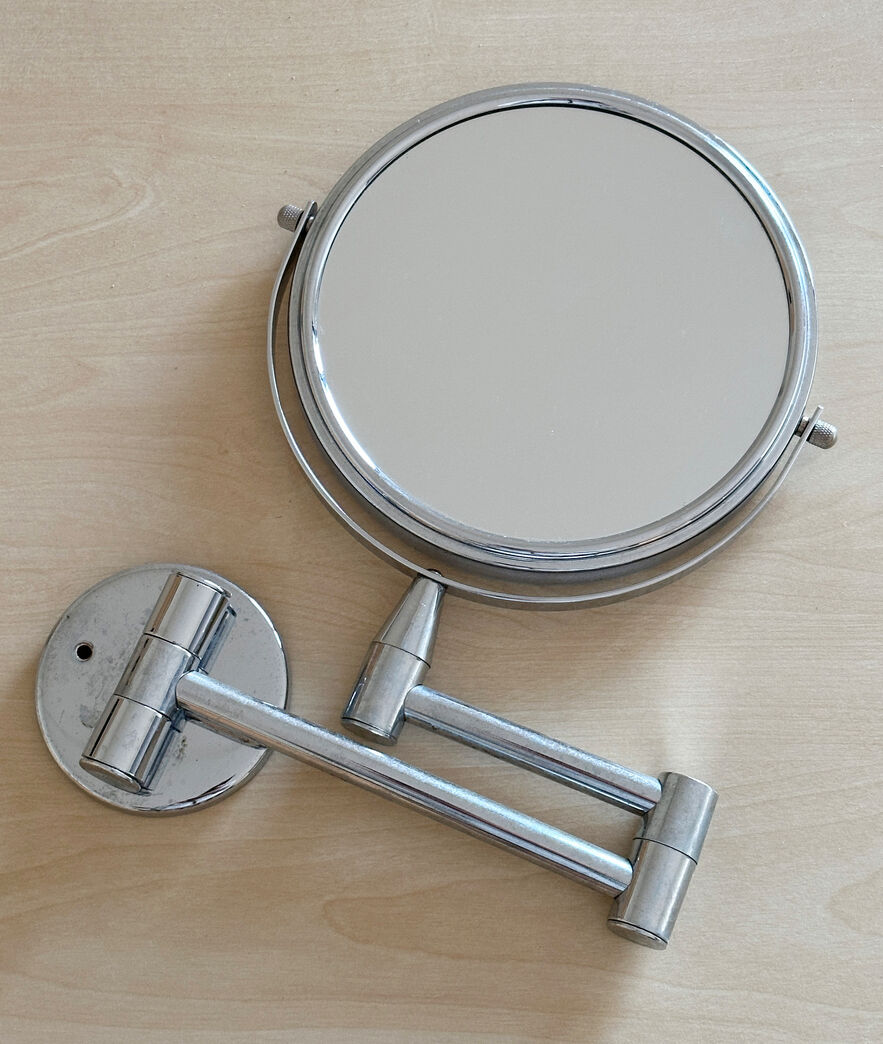 Makeup spejl, Ø17 cm, forkromet