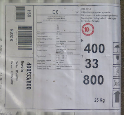Ny panel radiator 800x400x33