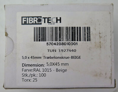 Træbetonskrue 5x45 mm Beige - 100 stk