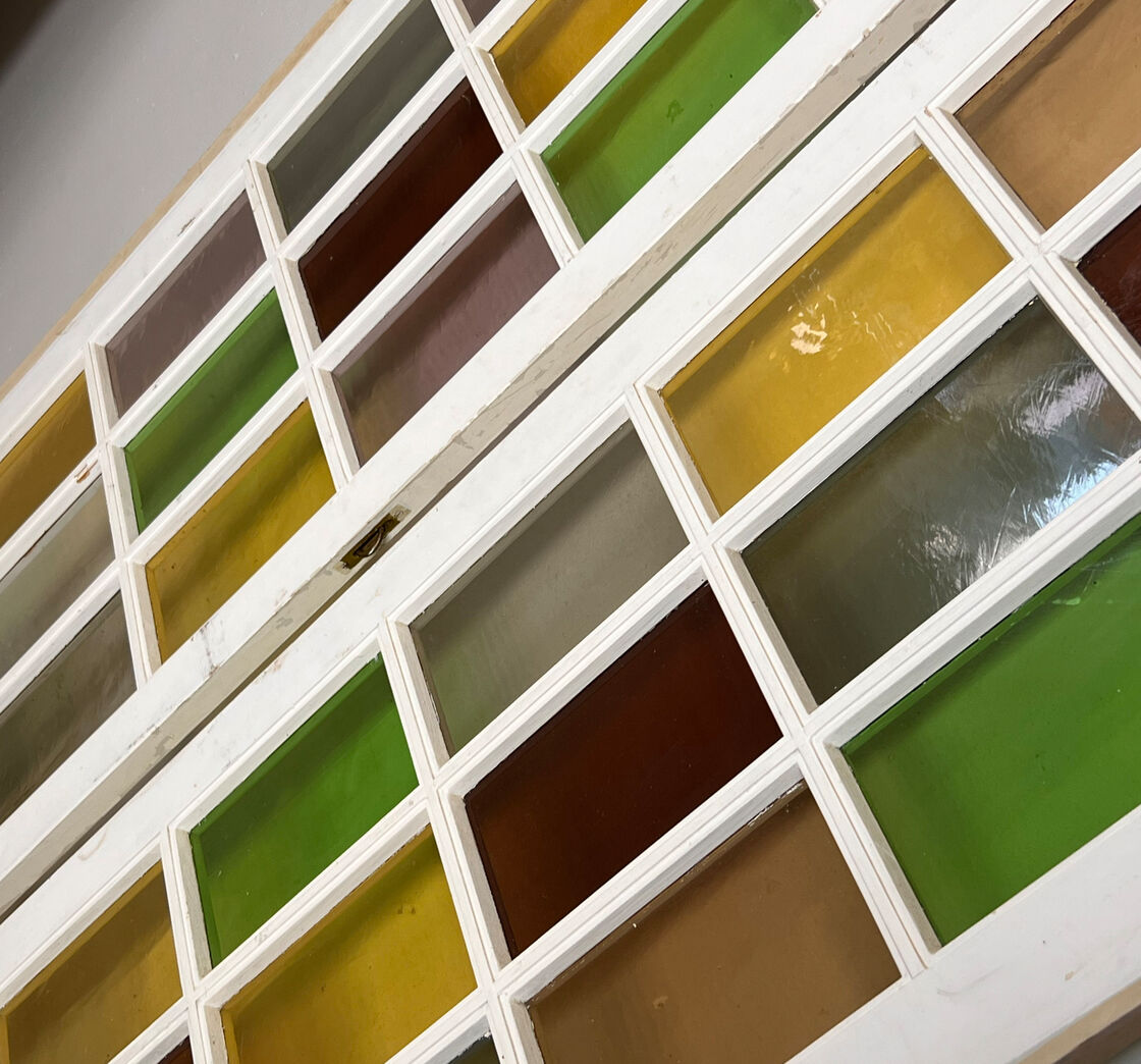 Dobbelt skydedør med skinner