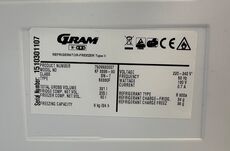 Fritstående Gram køle/fryseskab 205/90 liter