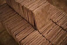 Røde kvadratiske terracotta gulvtegl - 21 x 21 cm