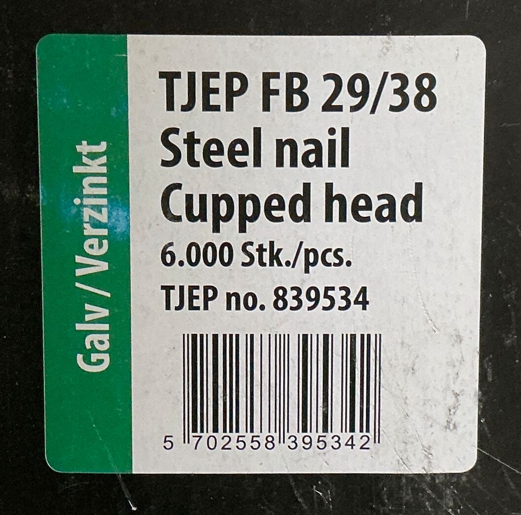 TJEP Stålsøm 38mm ca. 5750 stk.