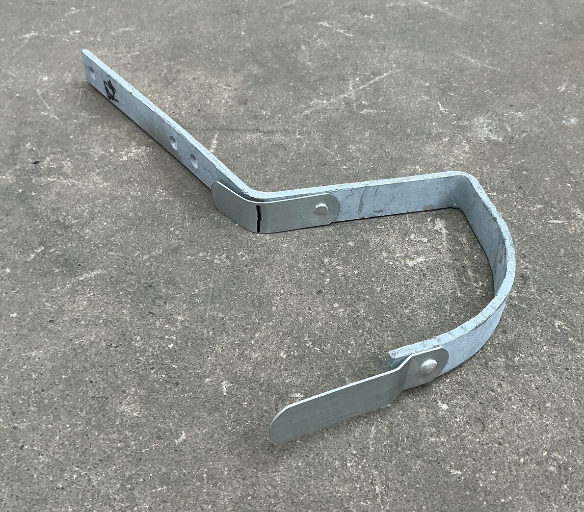 Rendejern i zink - 333 mm - kort