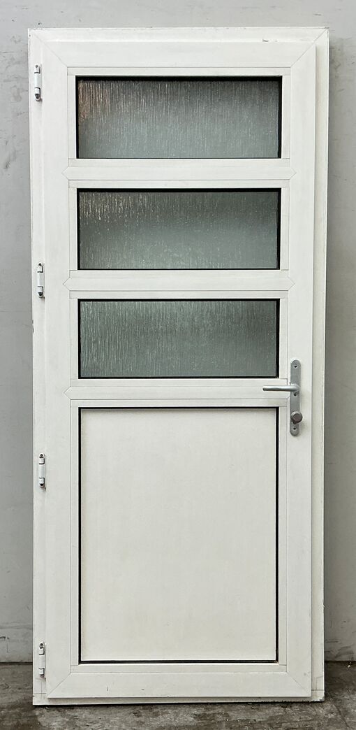 Facadedør i plast med 3 ruder vh - 209 cm