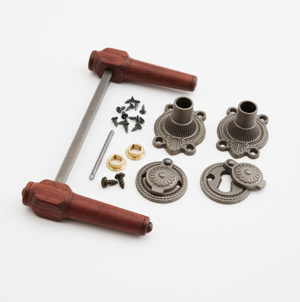 Trægreb til gammel dør - spidsgreb i bubinga