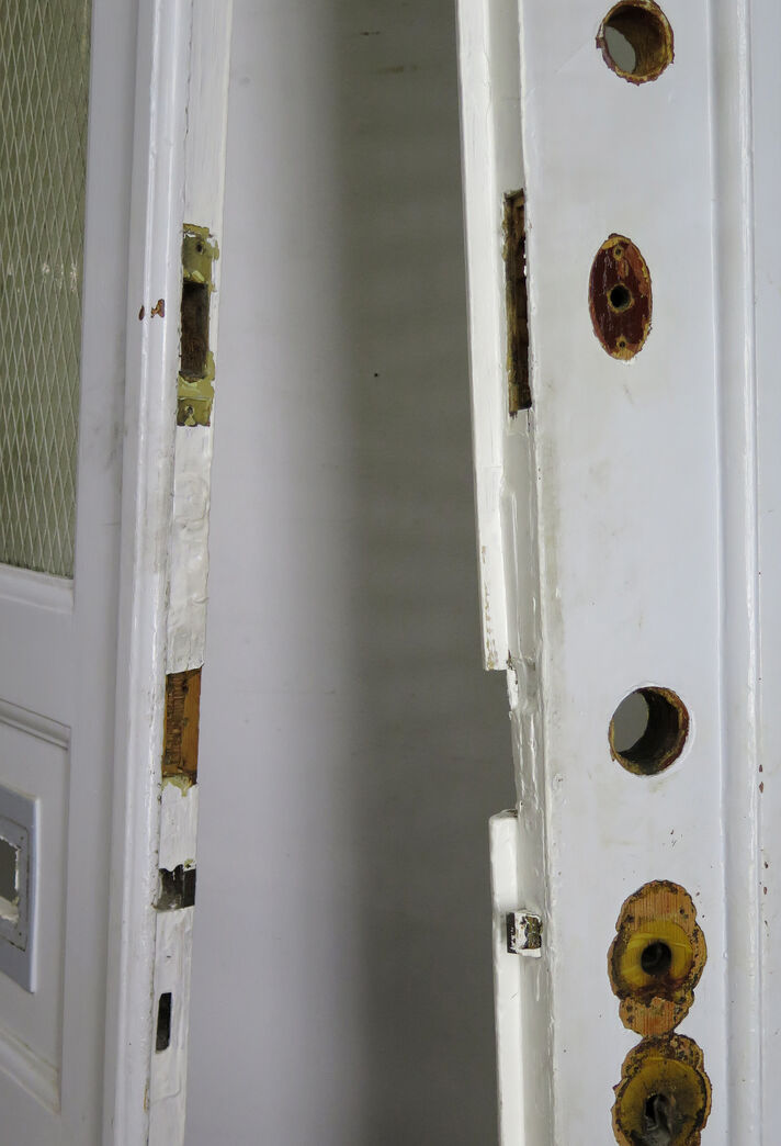 Dobbelt fyldningsdør med glas - i karm