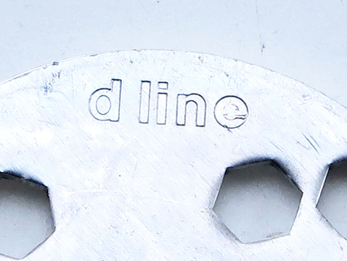 D line blindskilt i rustfri stål - fabriksny