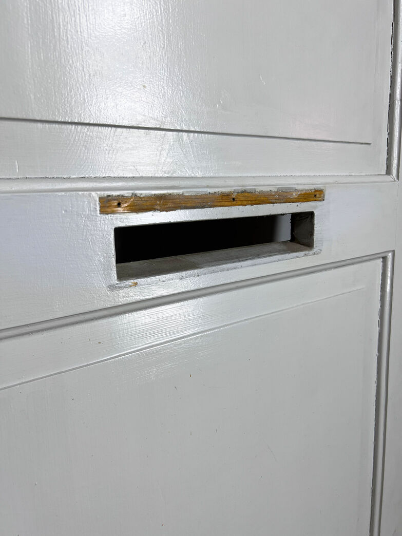 Fyldningsdør med glas og karm