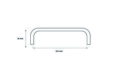 Bøjlegreb i messing med rouleteret overflade - 224mm