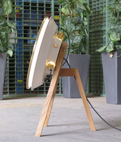 Upcyclet Munkegaardslampe - Hvid