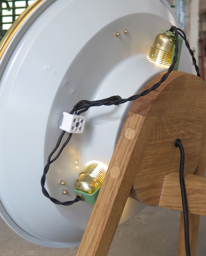 Upcyclet Munkegaardslampe - Grå