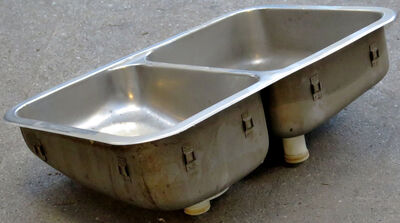 Dobbelt stålvask 71x46 cm