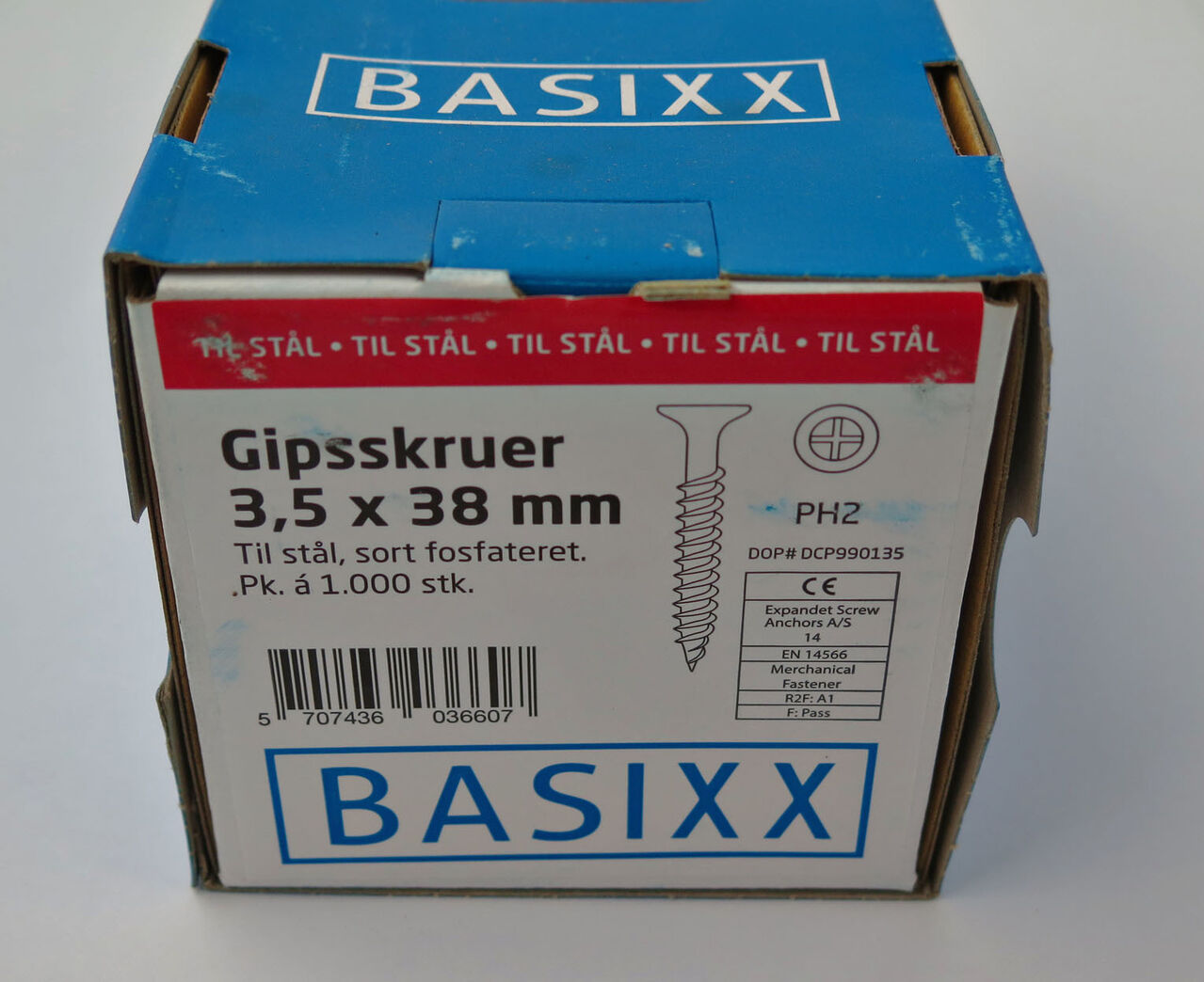 Gipsskruer 3,5x38 mm - til stål 1000 stk