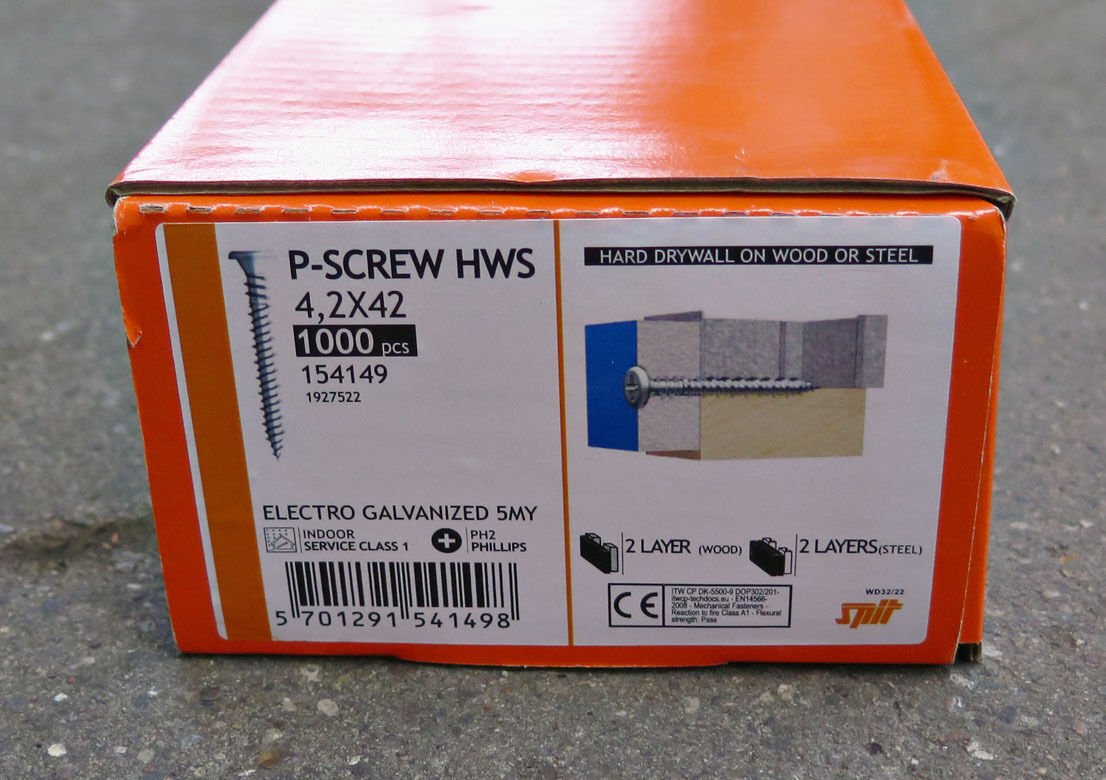 Gipsskruer 4,2x42 mm - til træ 780 tk