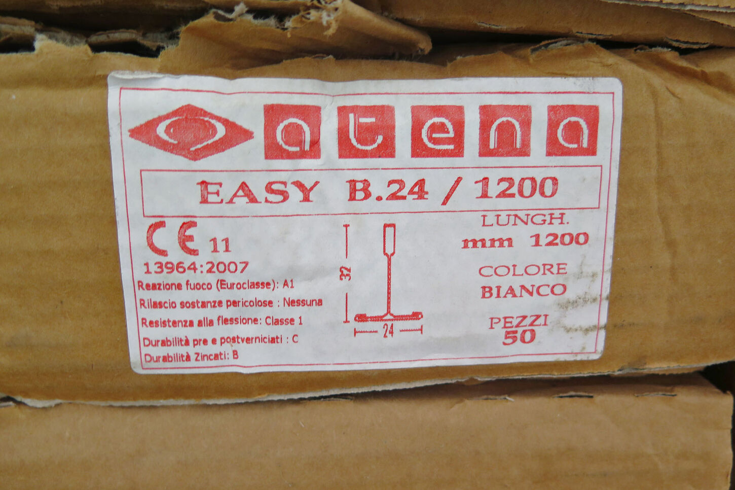 Atena Tværprofil Hvid Easy B.24/L:1200mm Atena Tværprofil Hvid Easy B.24/L:1200mm