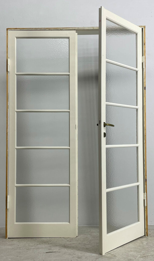 Fransk dør med strukturglas og karm