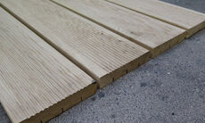 Egetræs terrassebrædder m/riller - 30x160x1000mm