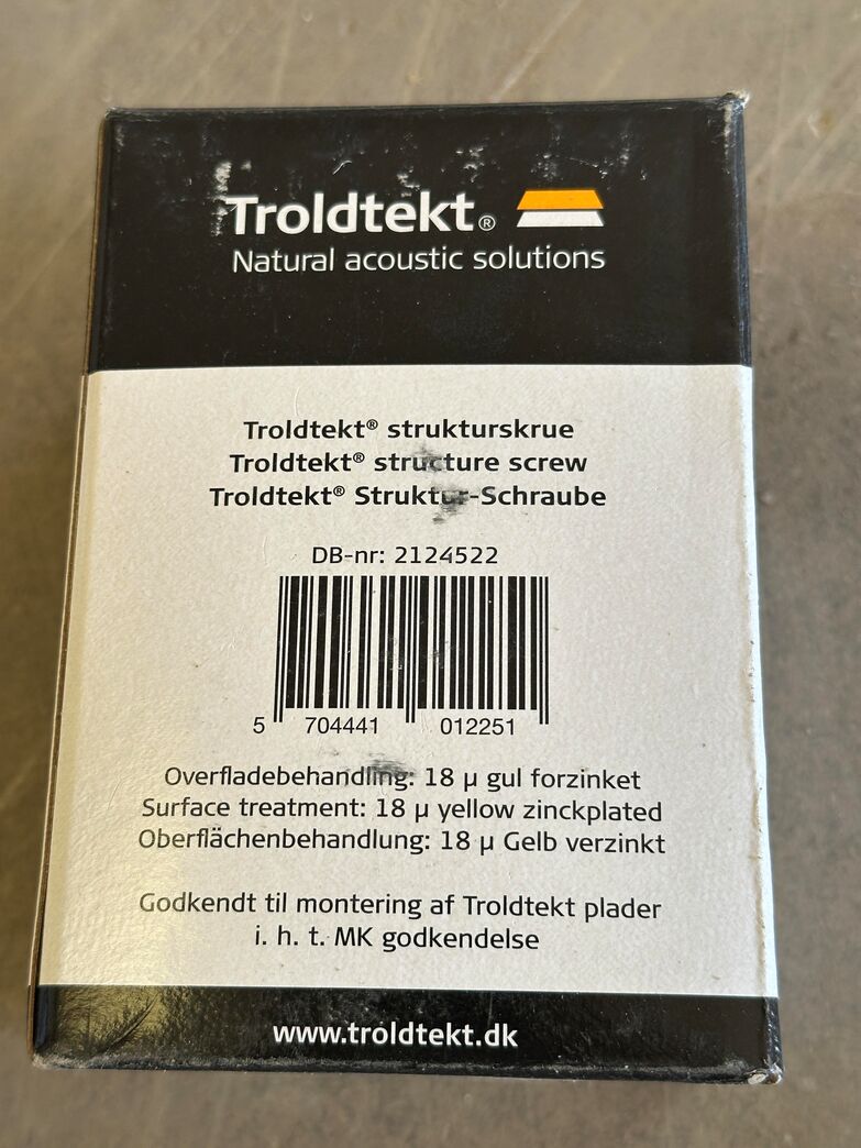 Troldtekt lyse skruer til stål 100 stk Troldtekt lyse skruer til stål 100 stk