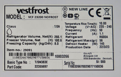 Vestfrost køle/fryseskab