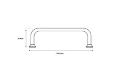 Bøjlegreb i messing med sort indsats 96 mm