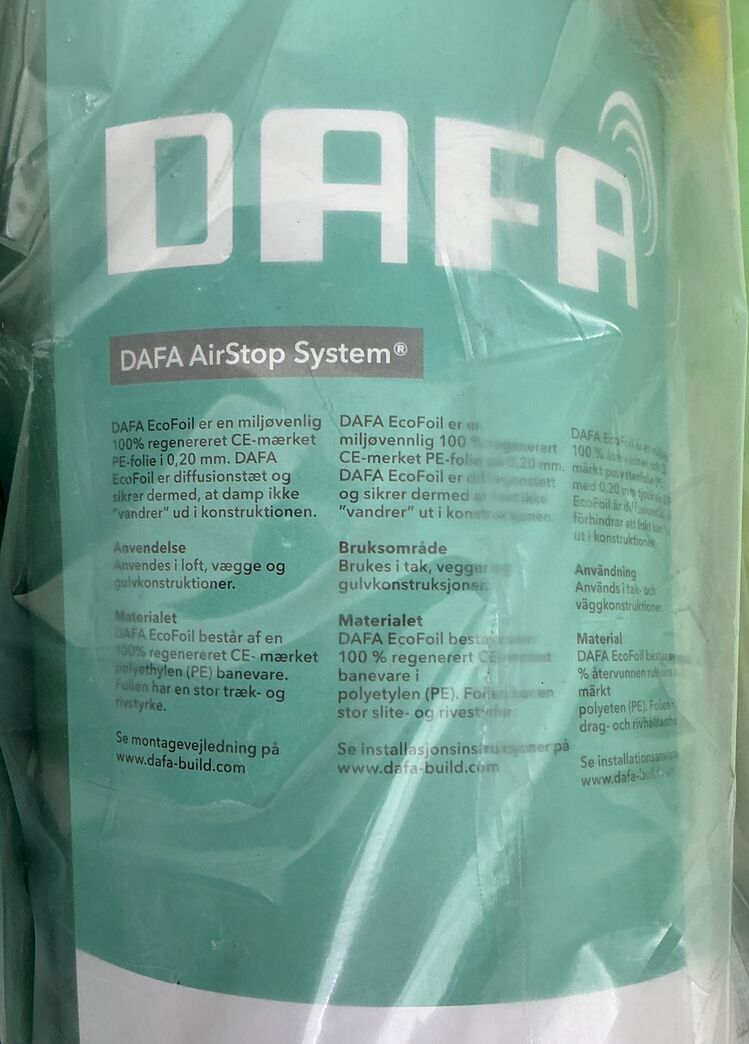 Samlet parti af folier og vindspærre