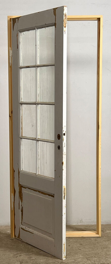 Fyldningsdør med glas og karm