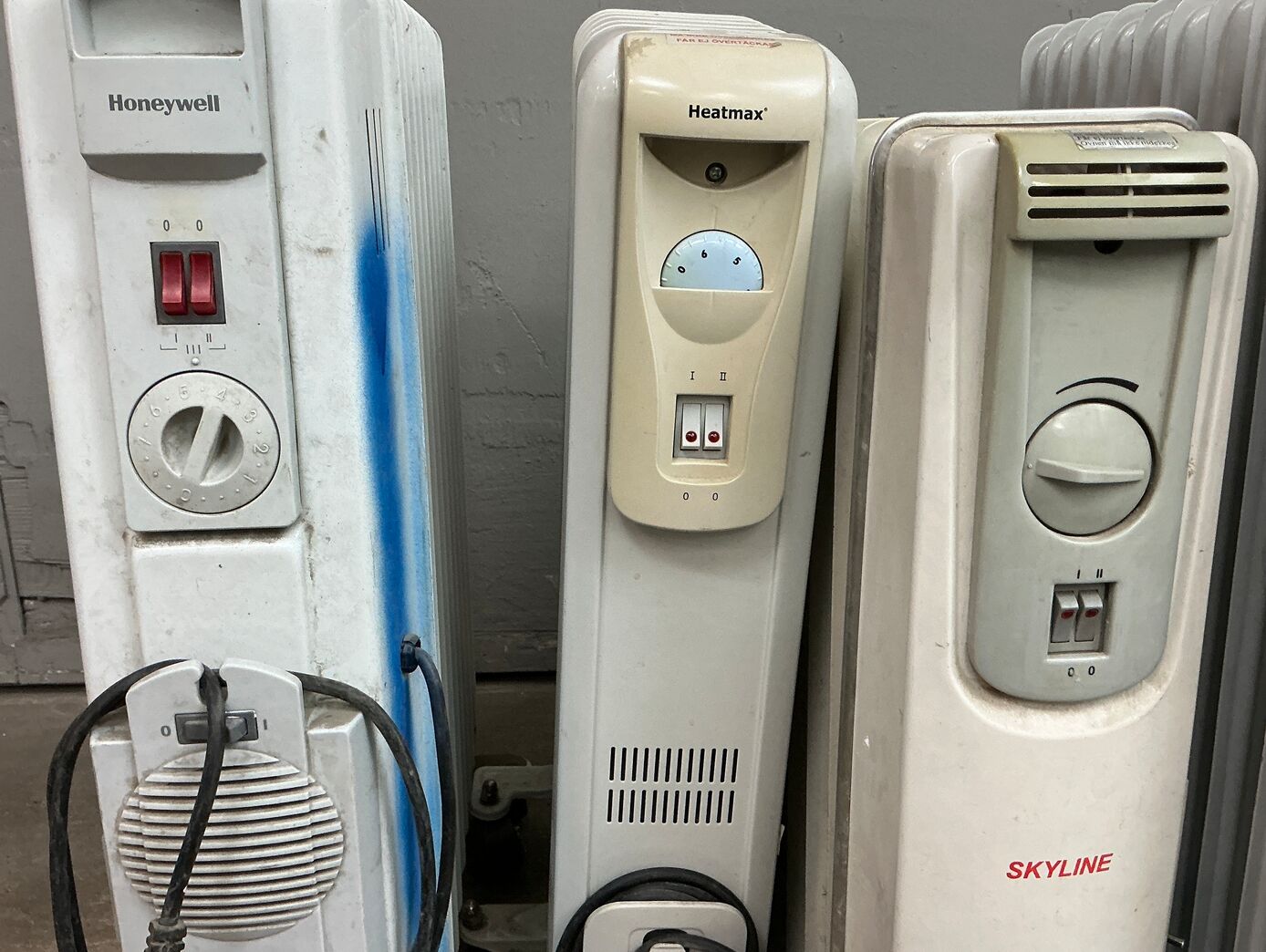 7 stk div gulvradiatorer