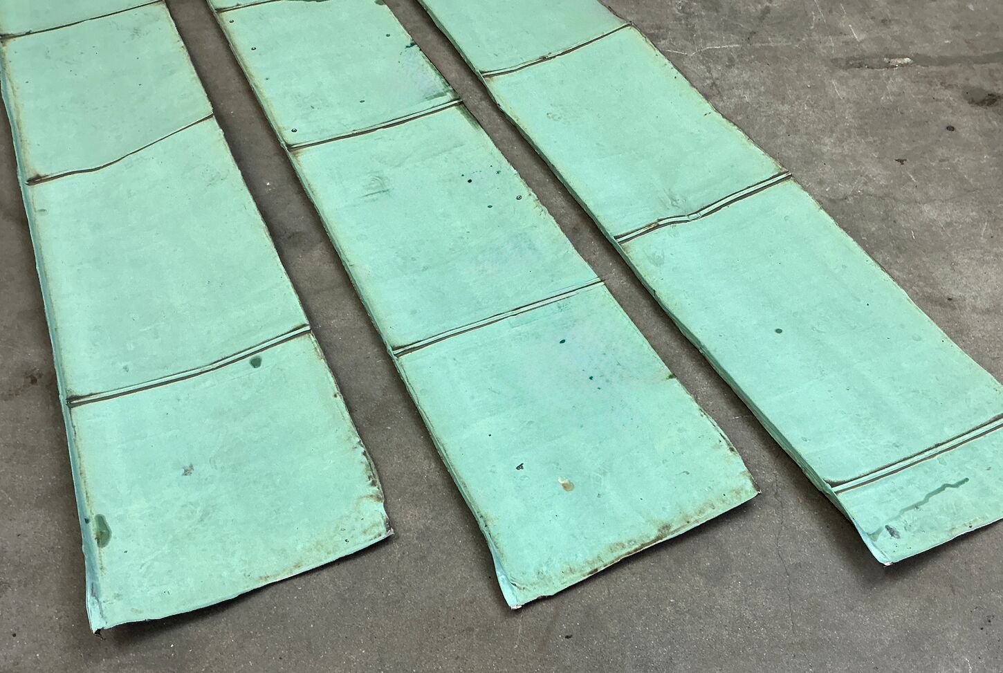 Irret kobberplade 59x430/450 cm