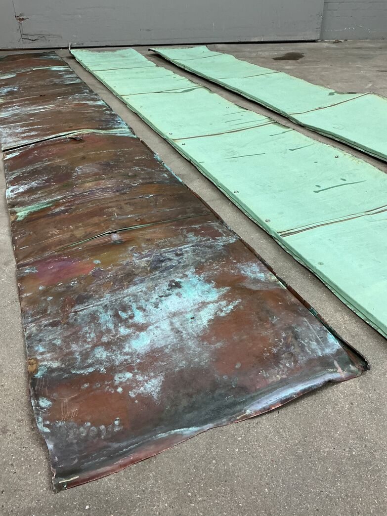 Irret kobberplade 59x530/560 cm