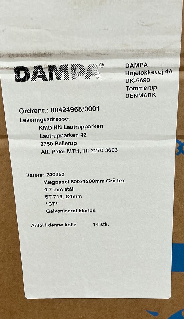 Akustik vægpaneler i galvaniseret stål