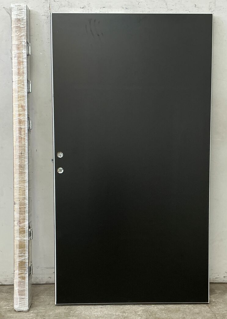 Sort BD30/db35 brand-/lyddør m/karm vh.