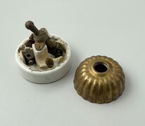 Messing afbryder 1-pol riflet