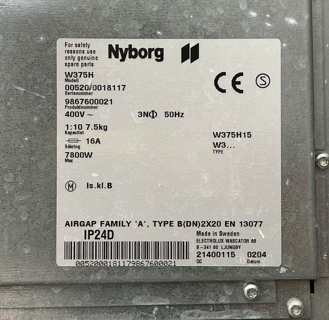 Brugt industri vaskemaskine Electrolux