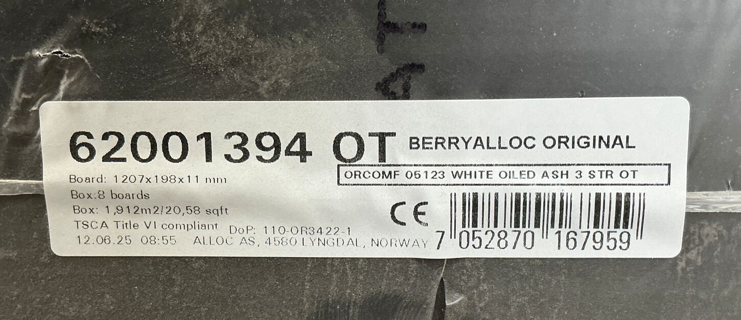 4,5 pk./8,5 m2 Berry Alloc White Oiled Ash