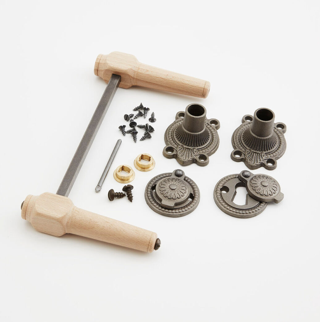 Trægreb til gammel dør - spidsgreb i bøg