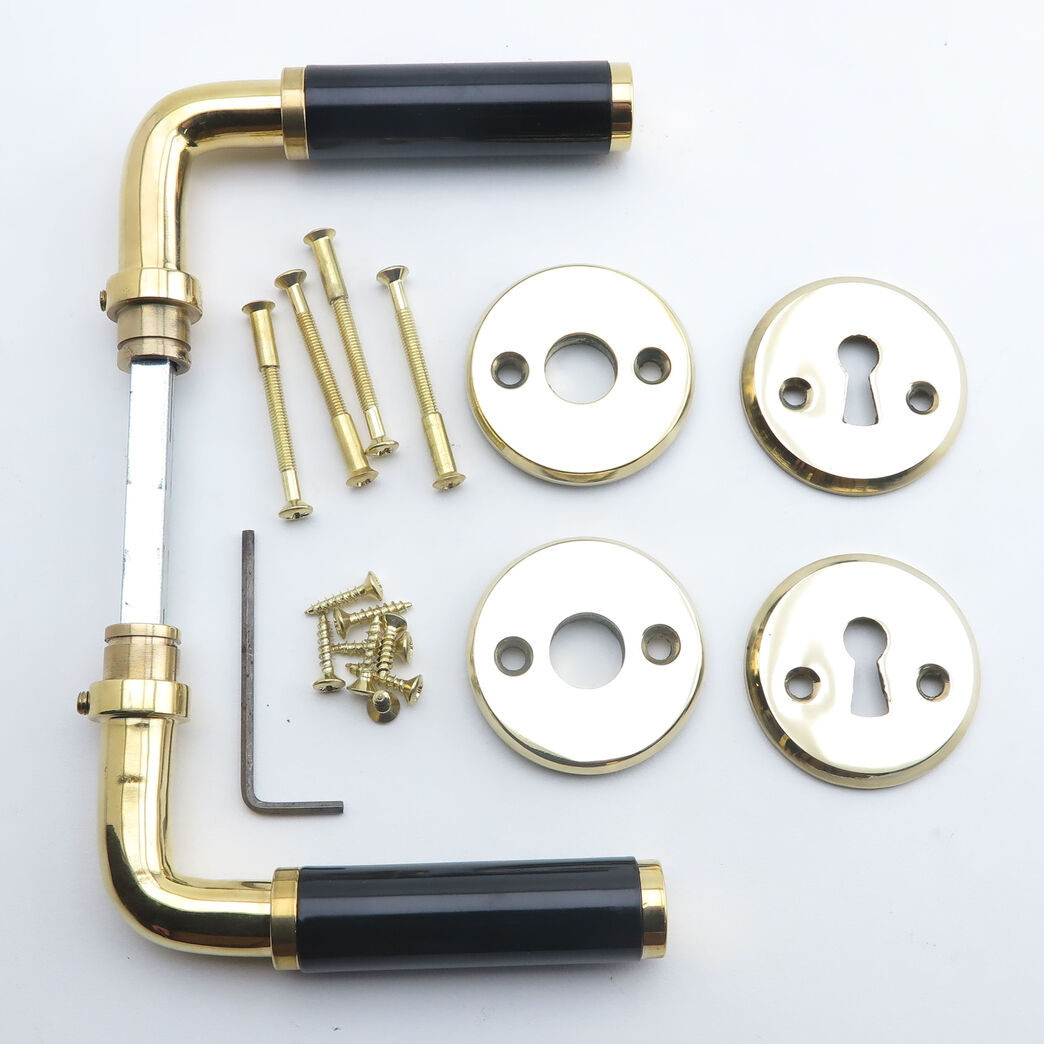 Funkisgreb messing - sort bakelit