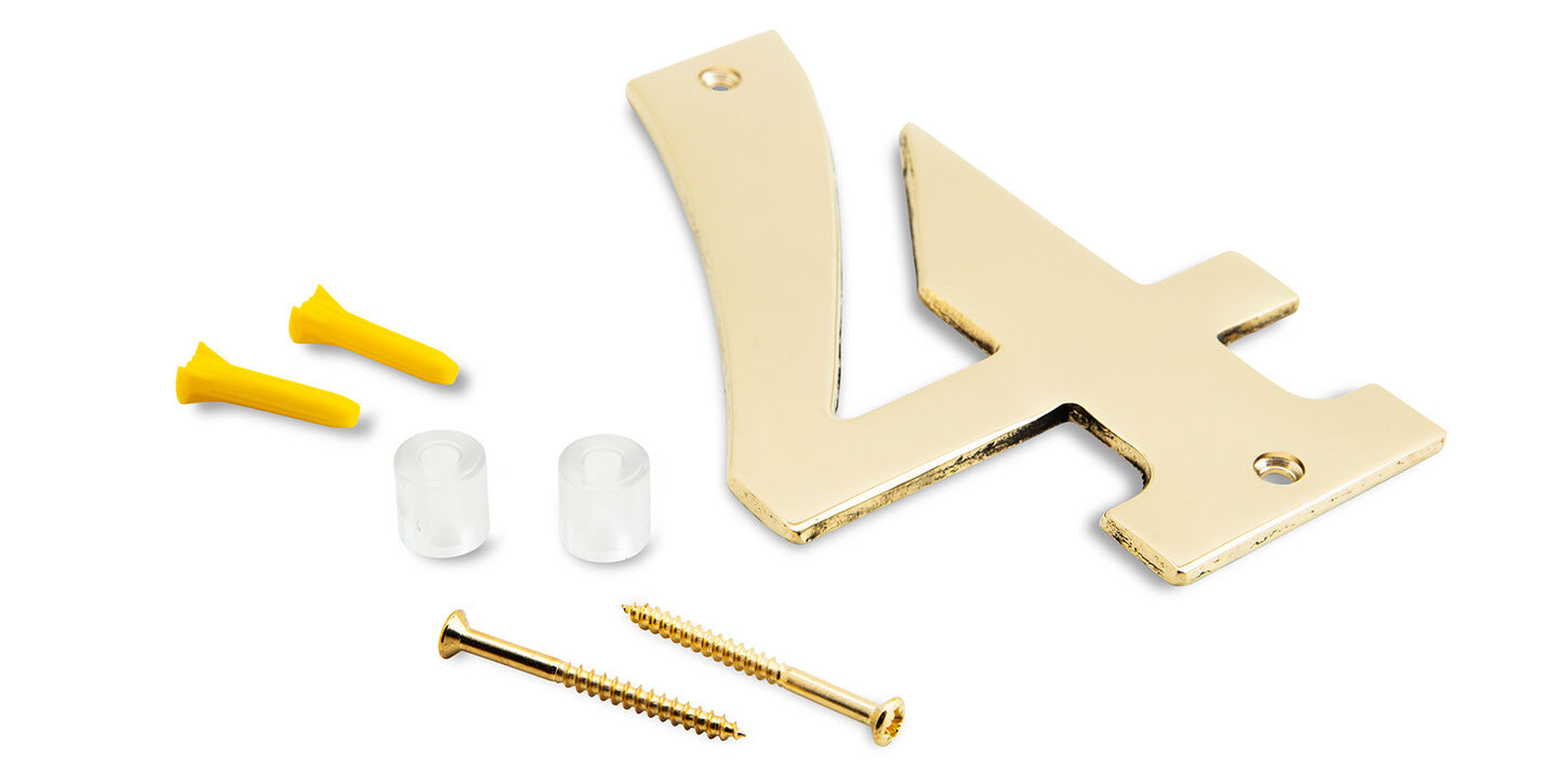 Husnummer i poleret messing - 4