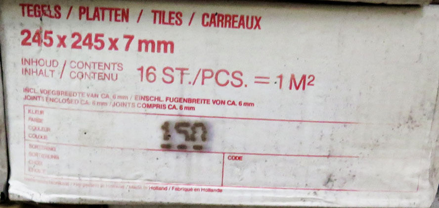 Råhvid klinke let nubret 24,5x24,5cm