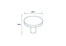 Møbelknop i mat messing / Ø:28mm