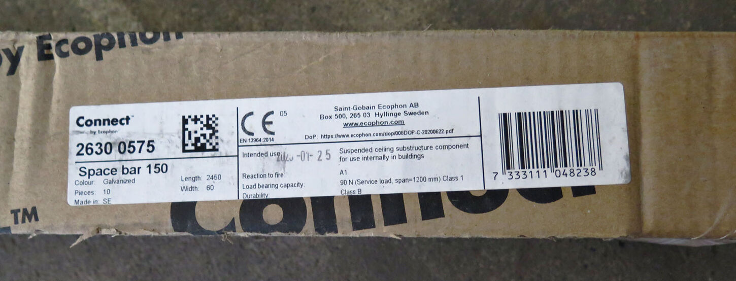 Distanceprofil 150, 2,45 m Tilbehør til akustikplader