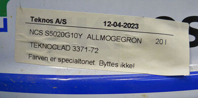 Maling fra Teknos, Allmogegrøn, 20 liters spand