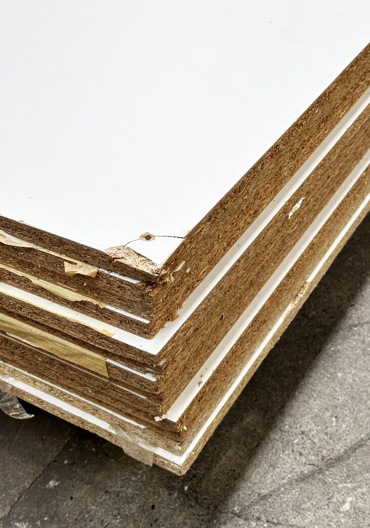 Hvid melamin spånplade 13 stk.