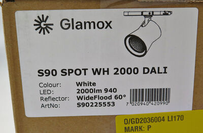 Glamox spotlampe til skinne - Hvid