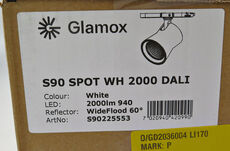 Glamox spotlampe til skinne - Hvid