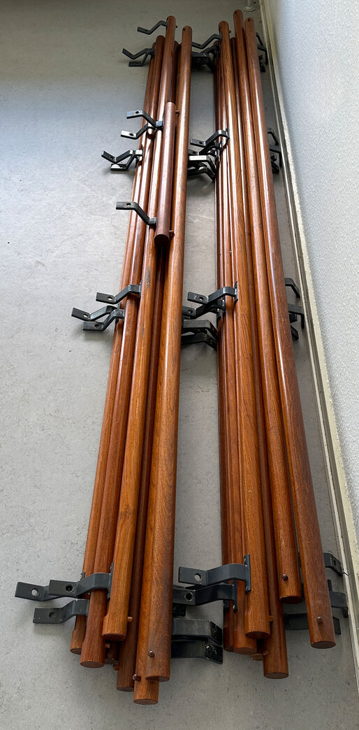 Mahogni håndliste 259 cm Ø 45 mm