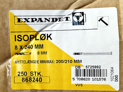 Expandet Isopløk 8x240 250 stk