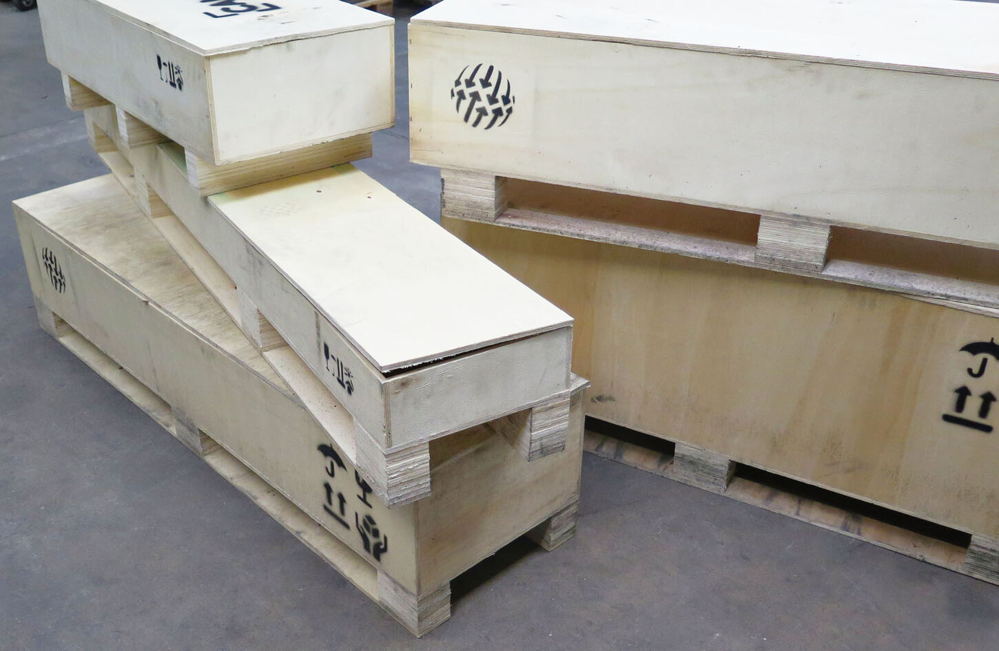 Opbevaringskasser i krydsfiner - 5 stk