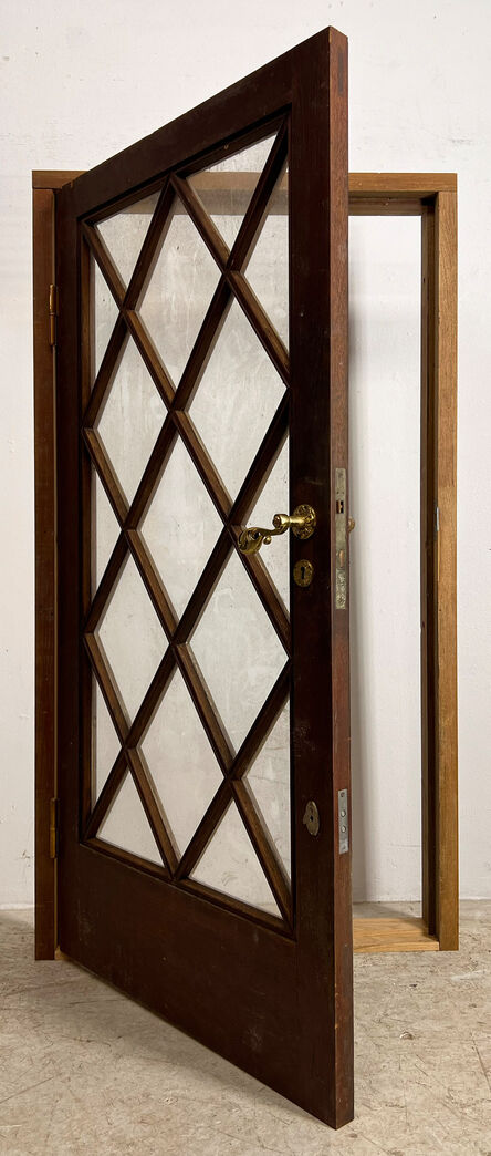 Teaktræsdør med glas og karm Teaktræsdør med glas og karm